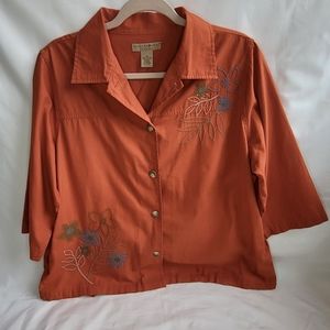Orange Embroidered Blouse